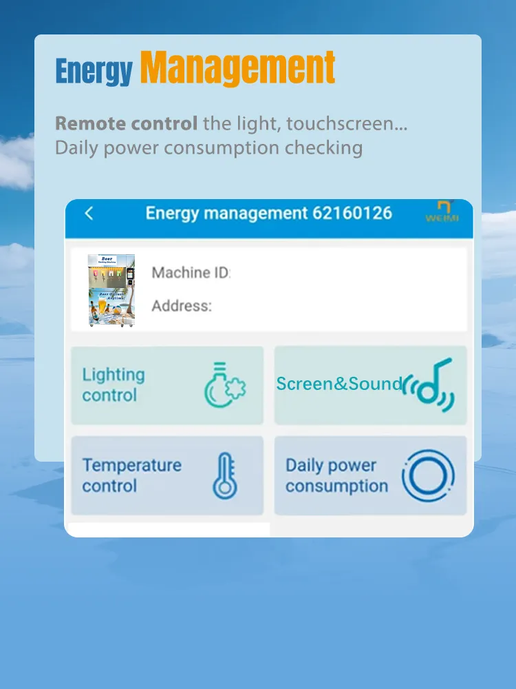 Automated Fresh Beer Vending Machine energy management remote control the light