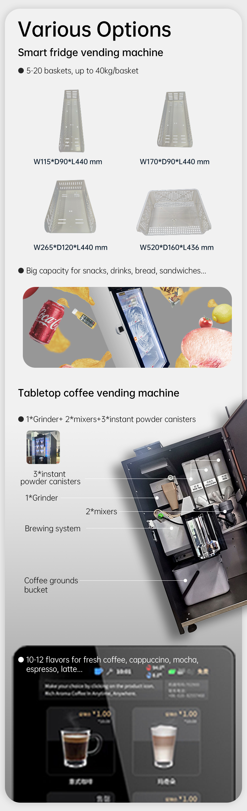 Container Store Vending Machine Unmanned Retail for Fresh Food Coffee Daily Necessities