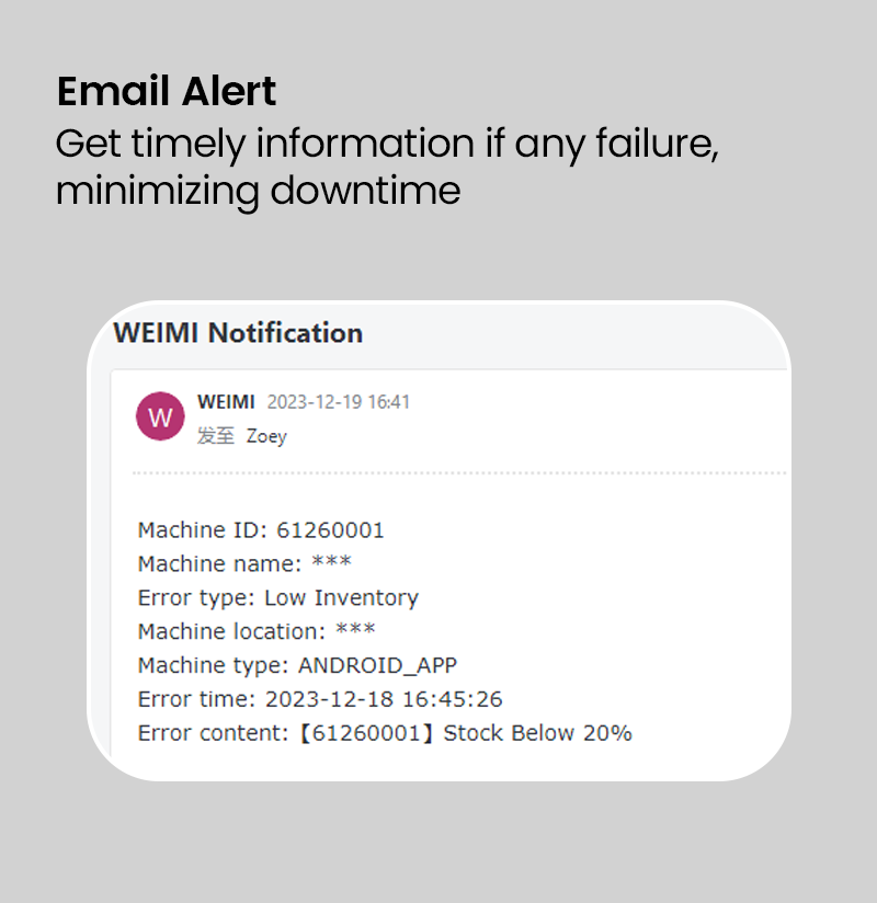 vendors can get timely information if any failure, minimizing downtime