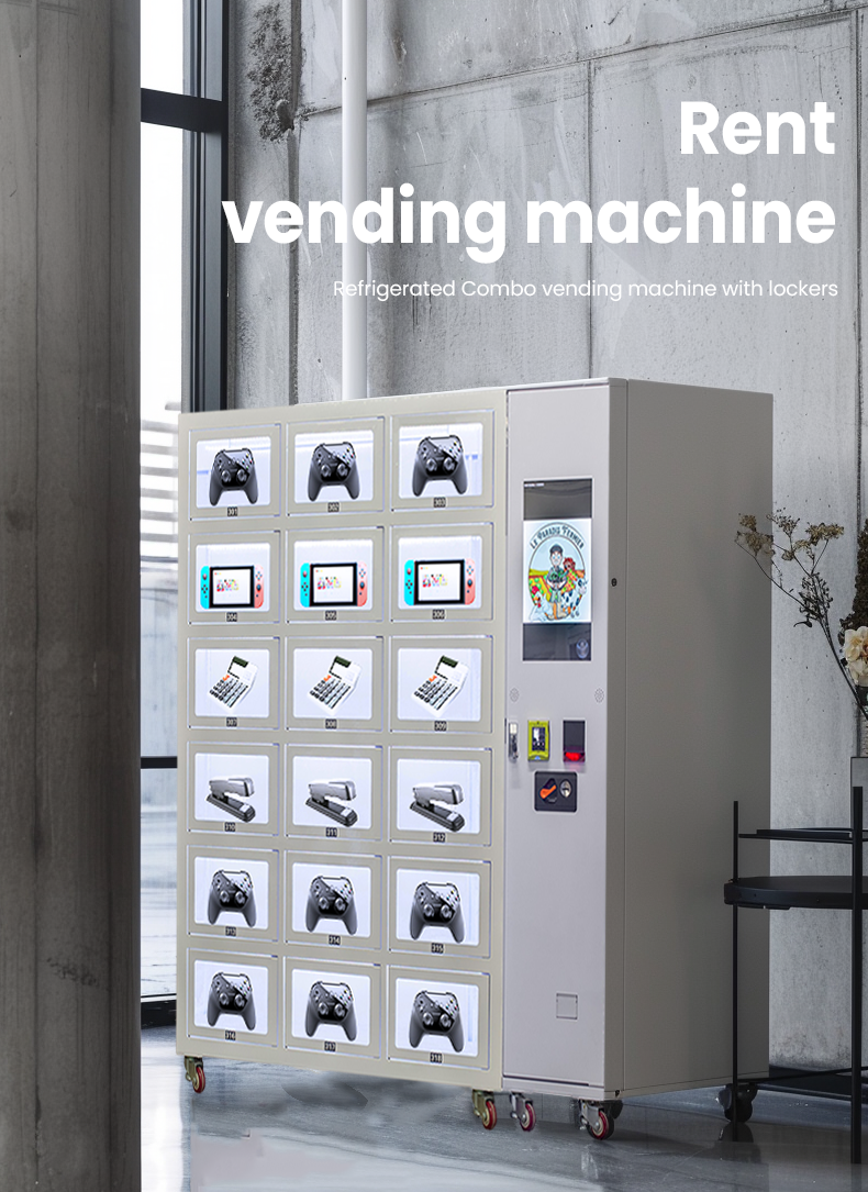 Automated Rental Kiosk Vending Machine for Video Game and Office Equipment 24/7 Equipment Rental Access