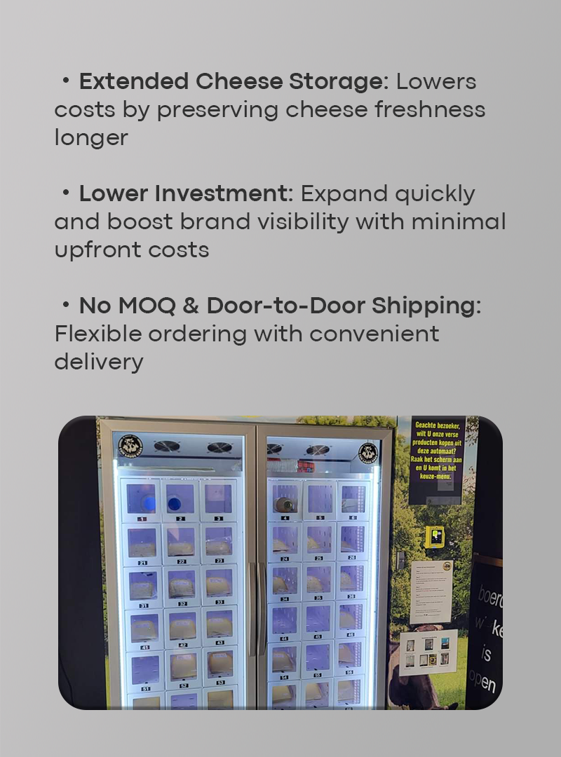 Eco-Friendly Cheese Vending Machine extend cheese storage with lower investment