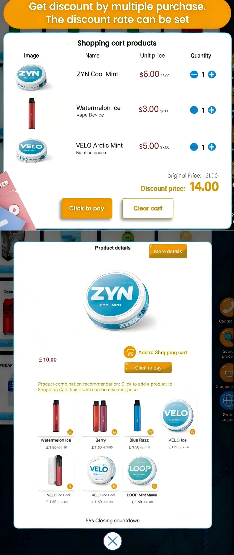 individual cigarette vending machine with smart marketing features to boost your sales