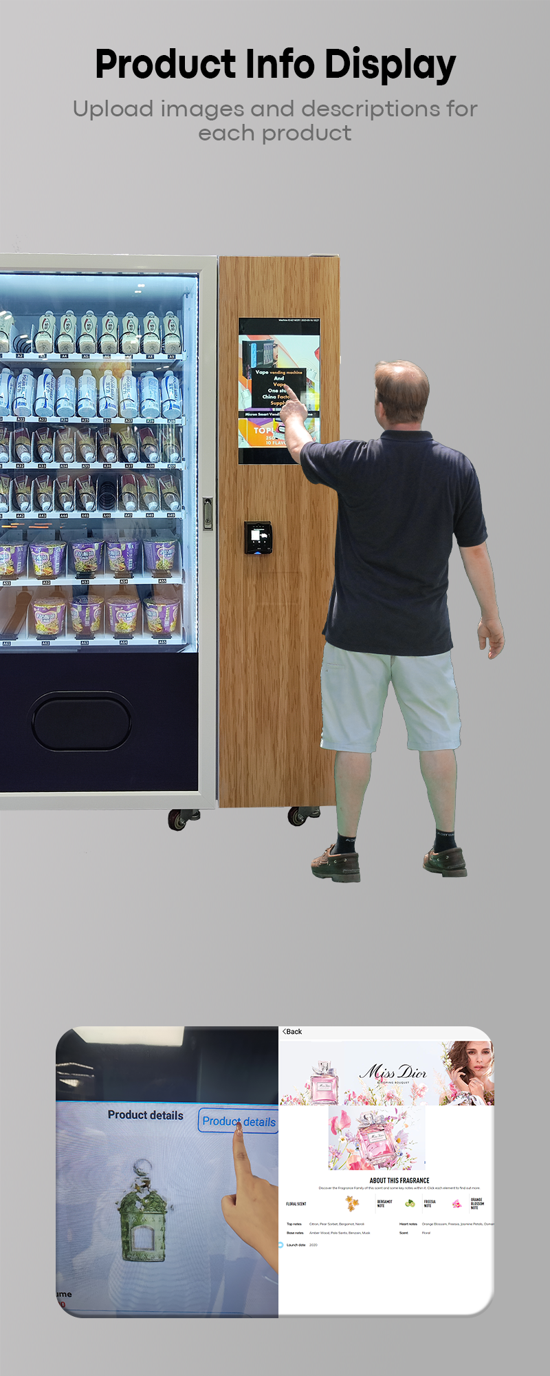 Snack Drink Vending Machine with TrueMoney PromptPay Line Pay Payment Methods for Thailand support checking product details