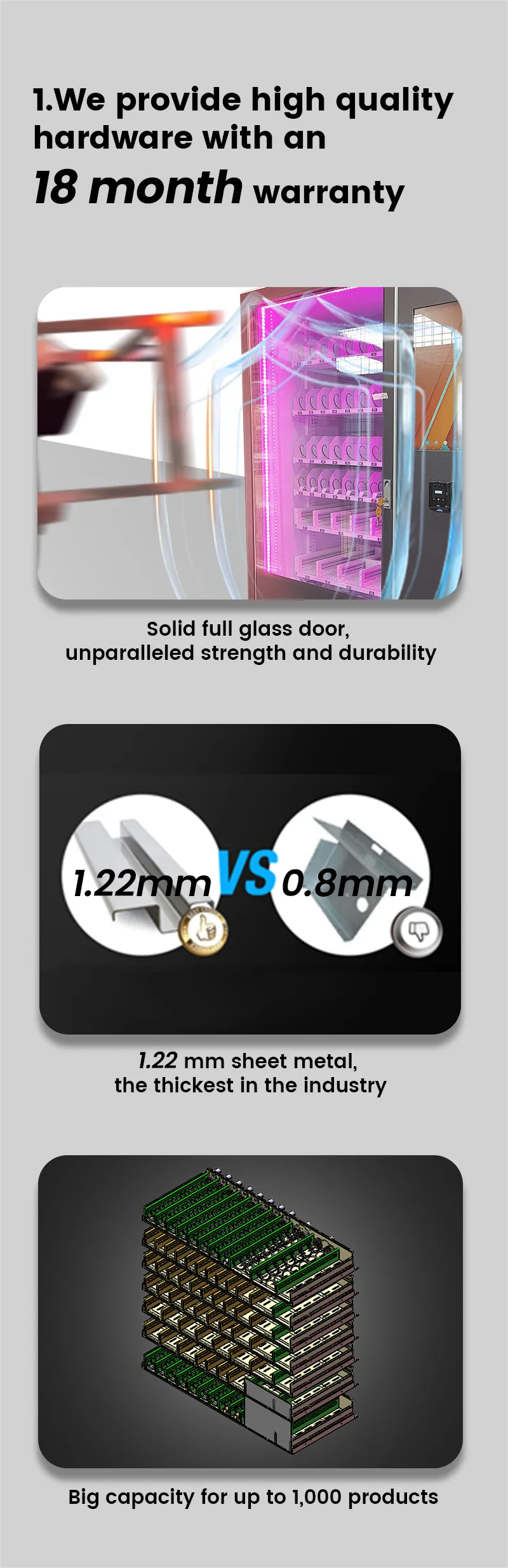 we provide high quality hardware with an 18 month warranty