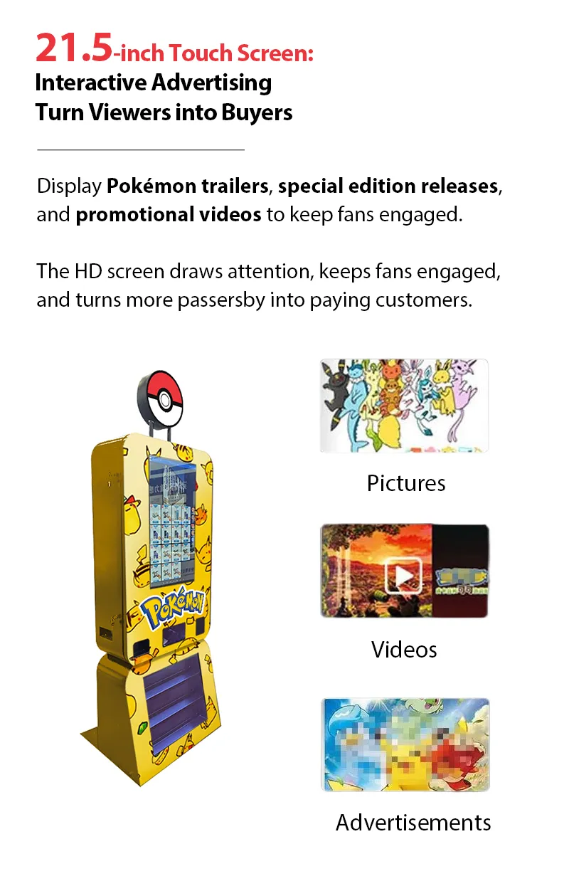 21.5-inch touchscreen to provide customer with interactive advertising