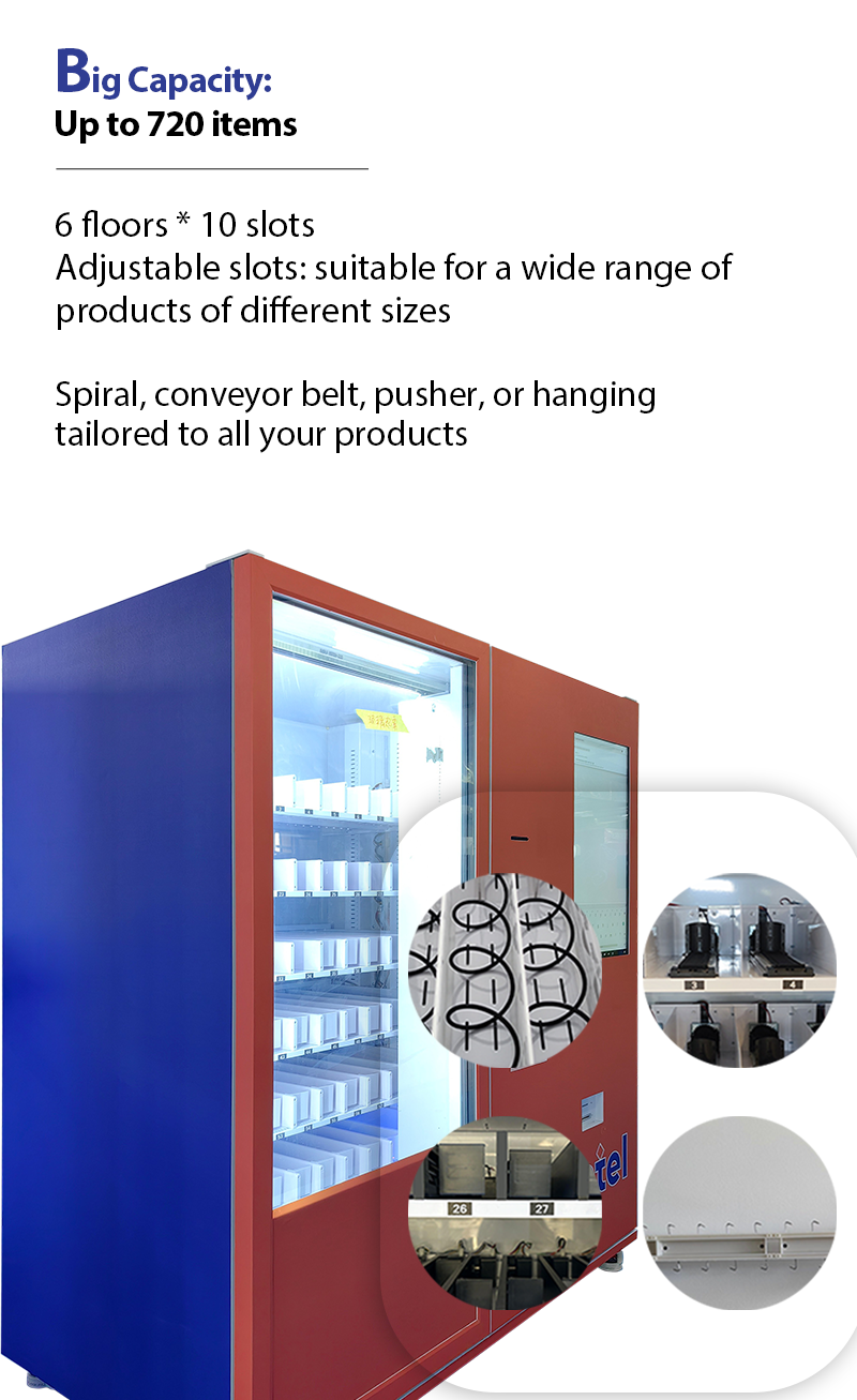 3C Products Electronics Vending Machine with Custom Branding for Airport Transport Stations big capacity