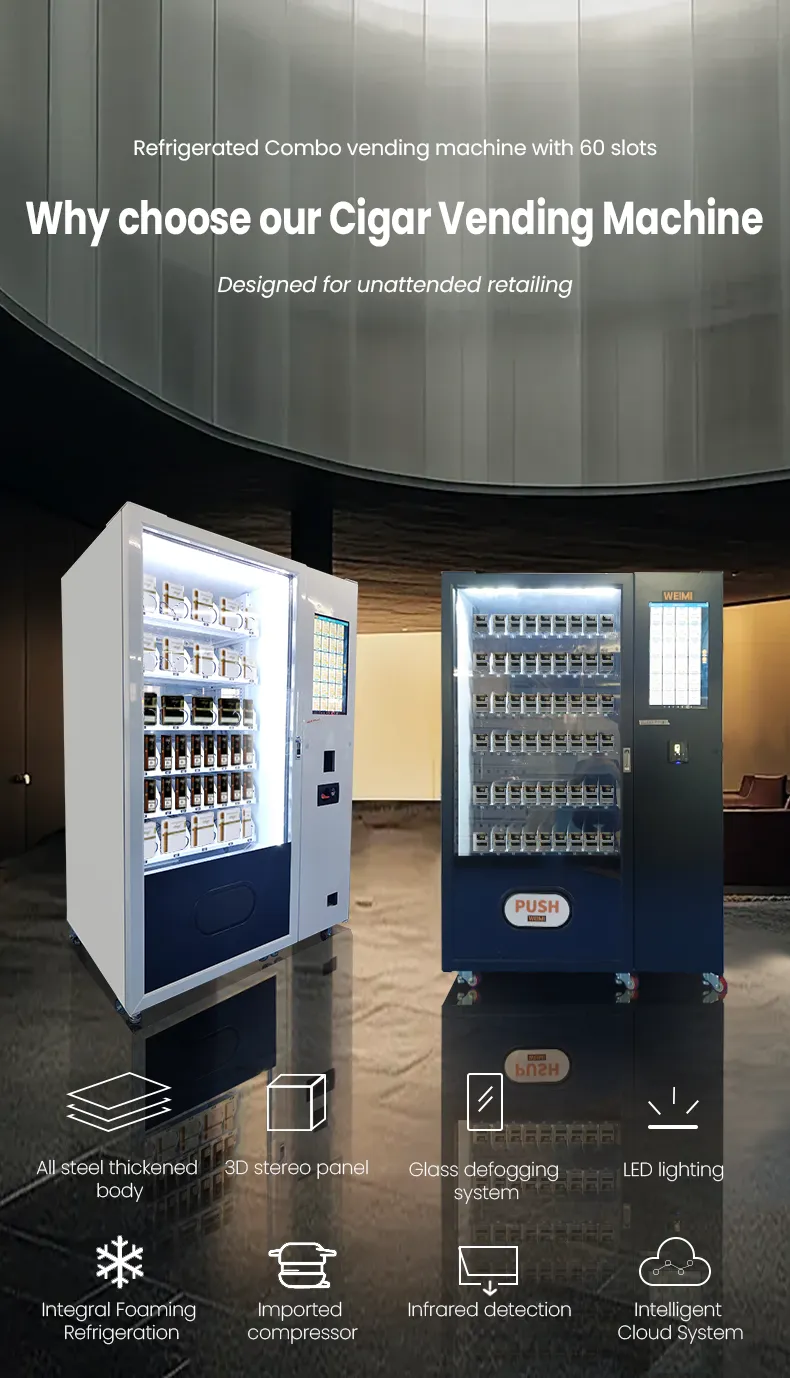 Smart vending machine for cigarette vape with age checker option touch screen and cash coin card reader
