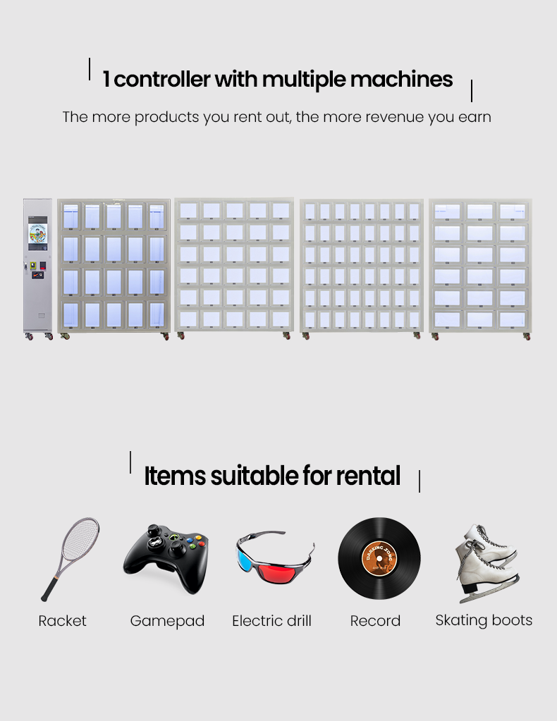 Automated Rental Kiosk Vending Machine for Video Game and Office Equipment 24/7 Equipment Rental Access