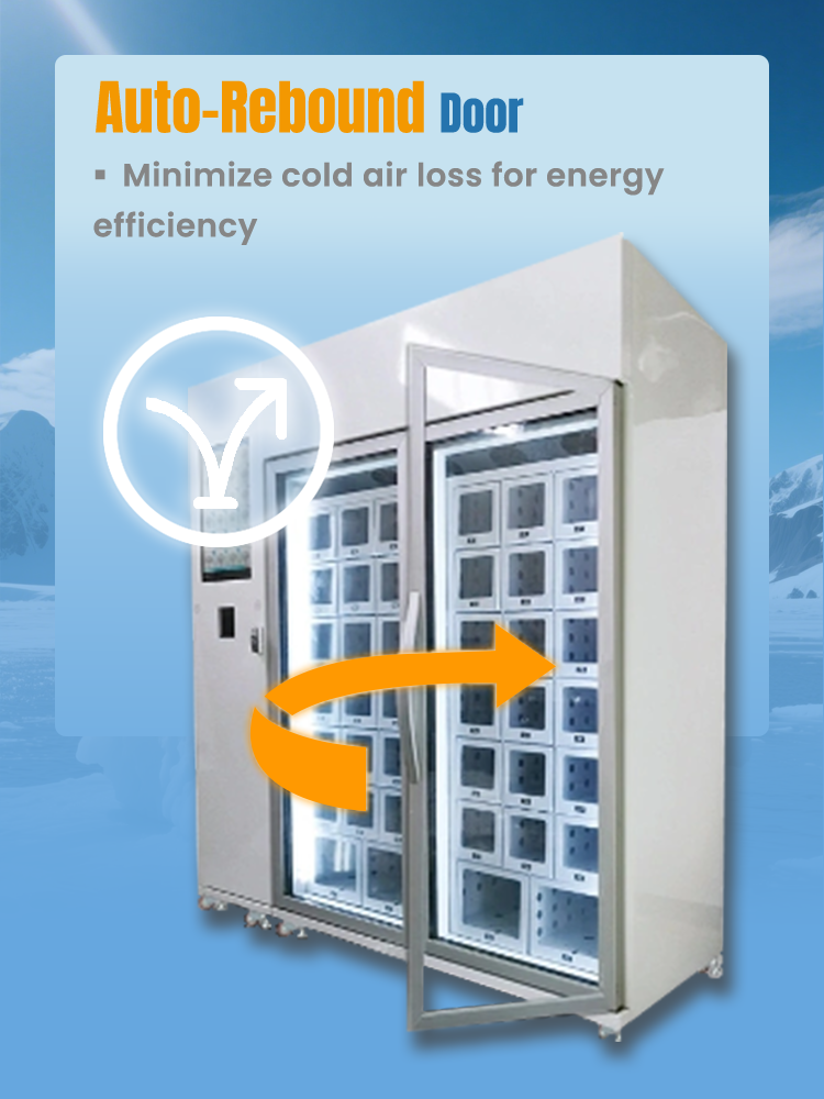 Frozen Food Vending Machine for Ice Cream Seafood frozen meat minimize cold air loss for energy efficiency