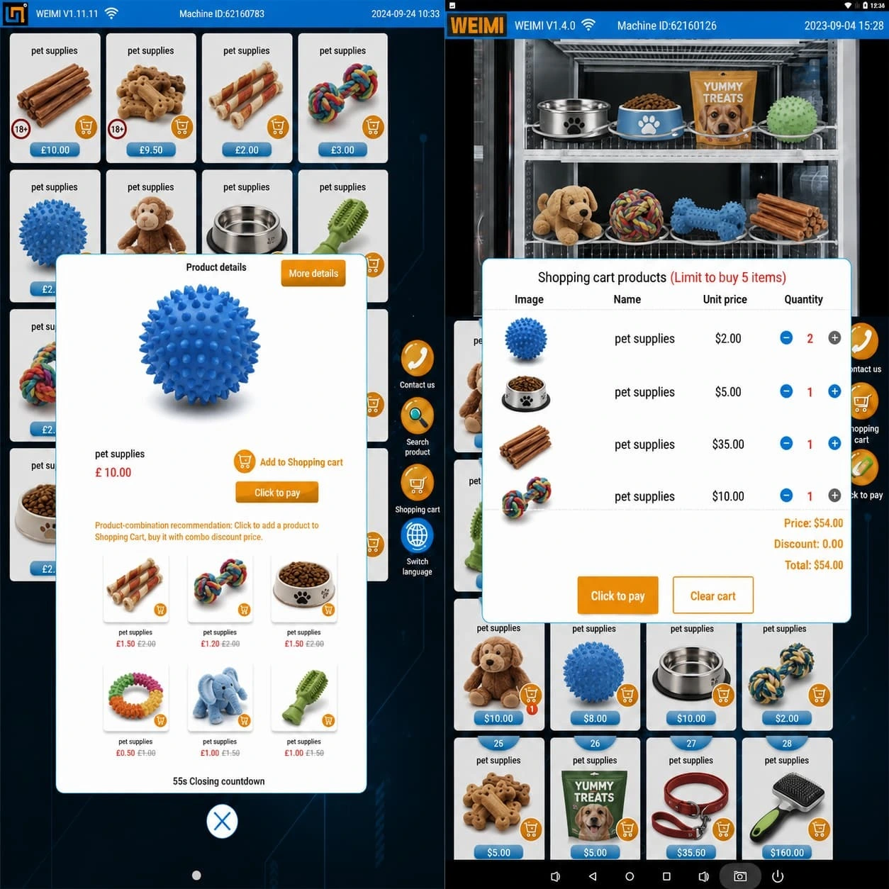 Smart Pet Vending Machine for Dog Food & Treats check sales data and pet owner preferences