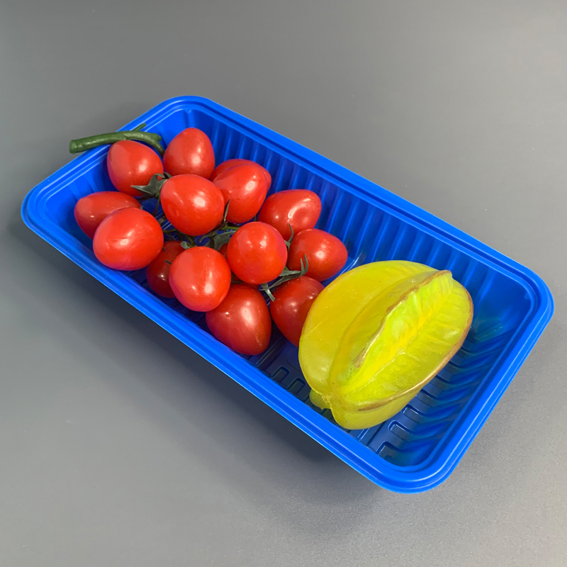 Blue PP Blister Plastic Meat Vegetable and Fruit Tray