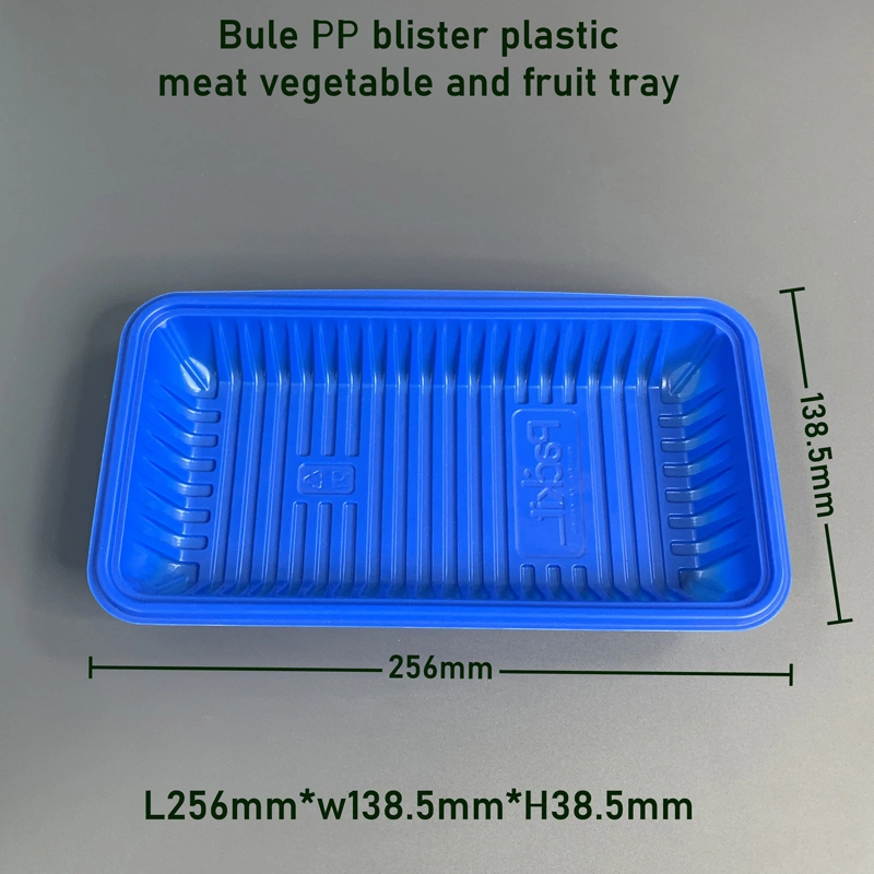Blue PP Blister Plastic Meat Vegetable and Fruit Tray