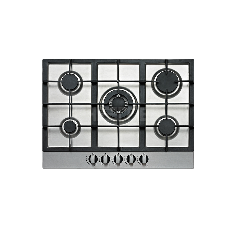 Chinese built-in 70cm 5 burner stainless steel gas stove