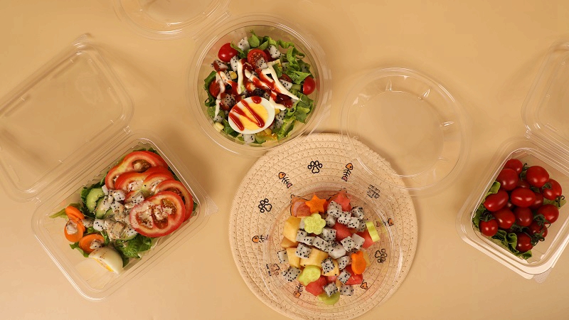 multiple PET hinged lid container
