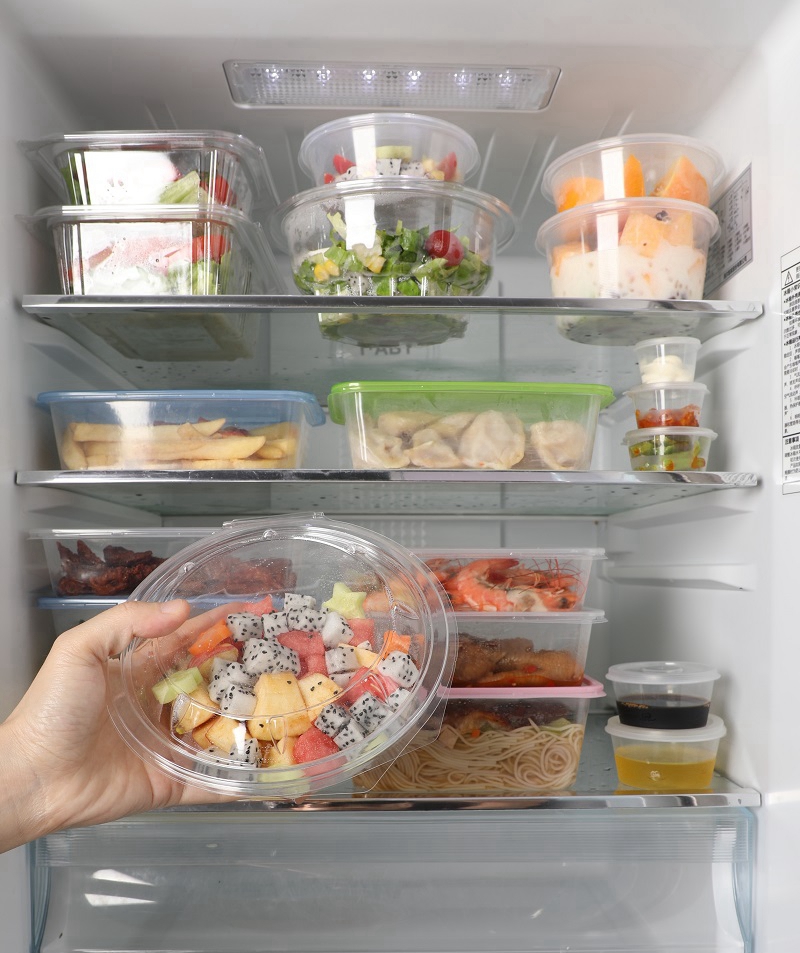 freezer-safe hinged lid container