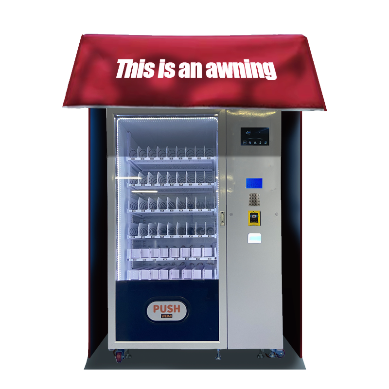 outdoor vending machines with rain awning shelter, accept customized payment system