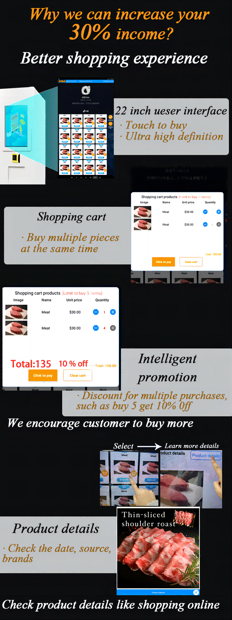 Weimi freezer lockers vending machine with cooling system for selling frozen meat and food provides better shopping experiences for customers