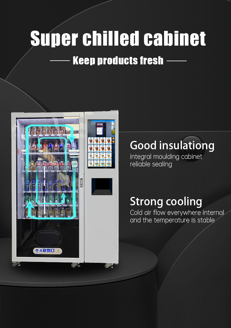Ramen cup noodle coffee vending machine with free hot water supply after purchase for factory super chilled cabinet to keep products fresh