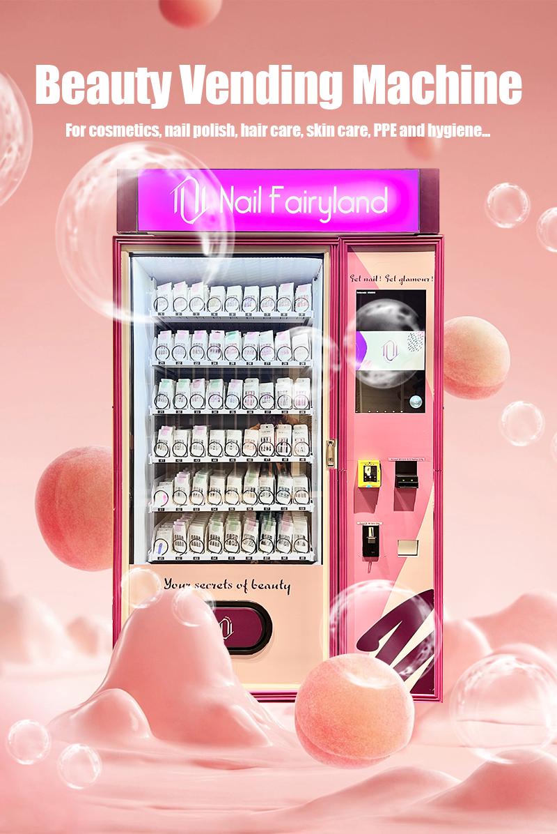 Micron beauty vending machine with smart system, it support to buy multiple pr4oducts at the same time and get discount. vending machine with 21.5 inch touch screen support product detail checking.