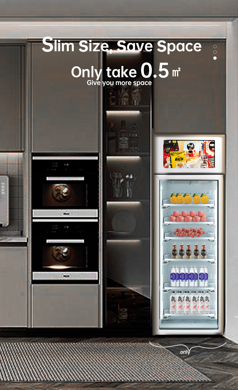 Weimi gym refrigerator with slim size for saving space.