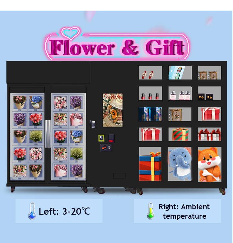 Weimi bouquet flower smart vending machine with cooling system to keep flowers fresh, self service vending machine for sale in Malaysia