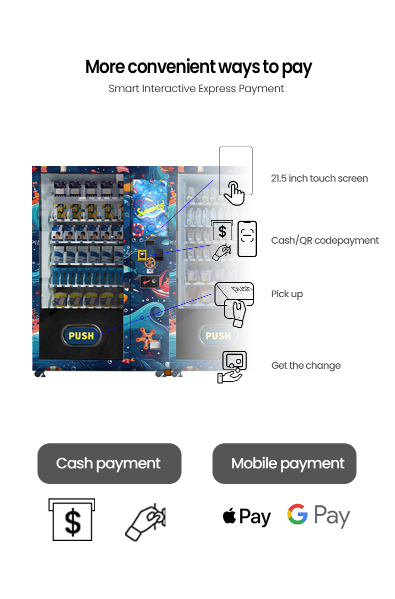 Weimi sports accessories vending machine with multiple payment methods