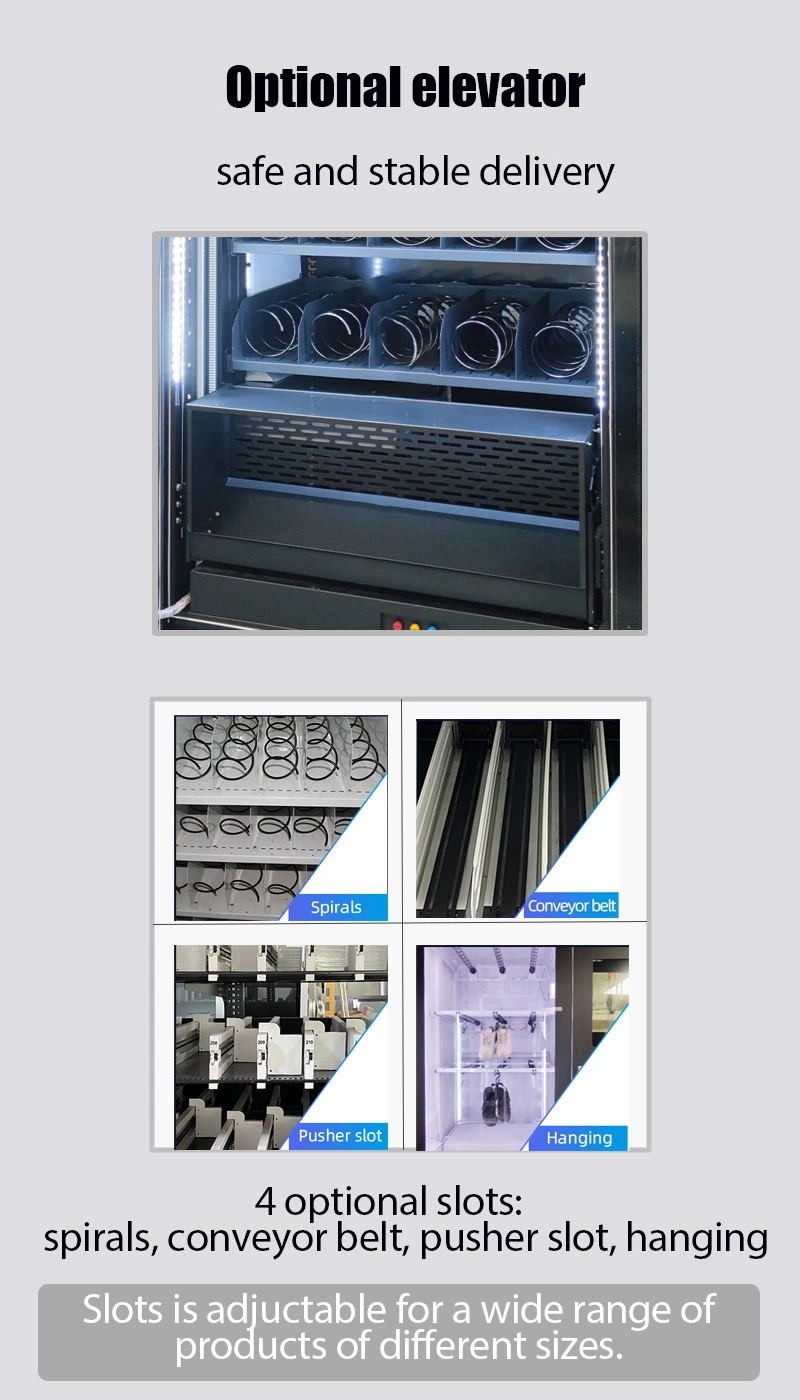 first aid vending machine for vending machine business designing. optional elevator for safe and stable delivery