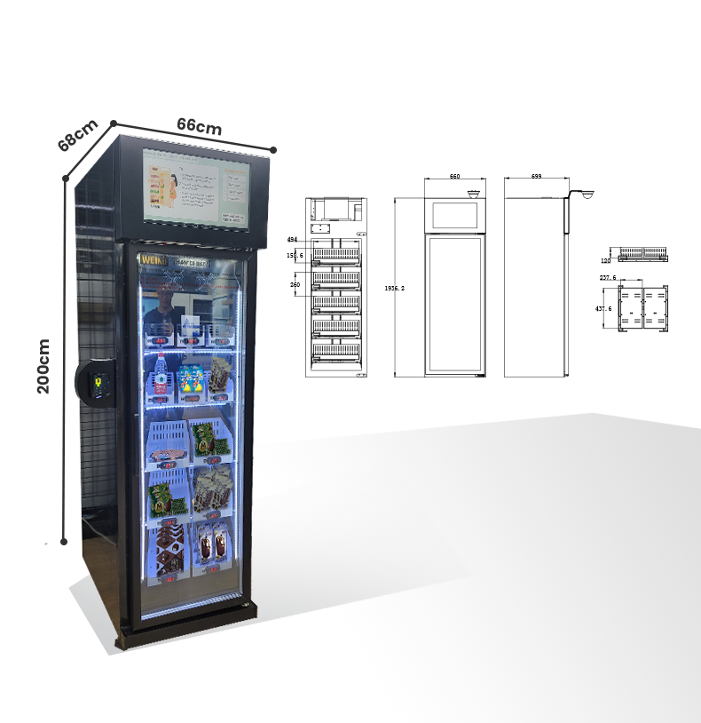 Ice cream frozen vending machine with frozen system Grab and go frozen food smart freezer vending machines in Malaysia