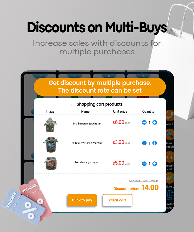 Vintage Jewelry Mystery Jars Vending Machine with Locker Lift Elevator for Unmanned Retail. support multiple buys with discounts