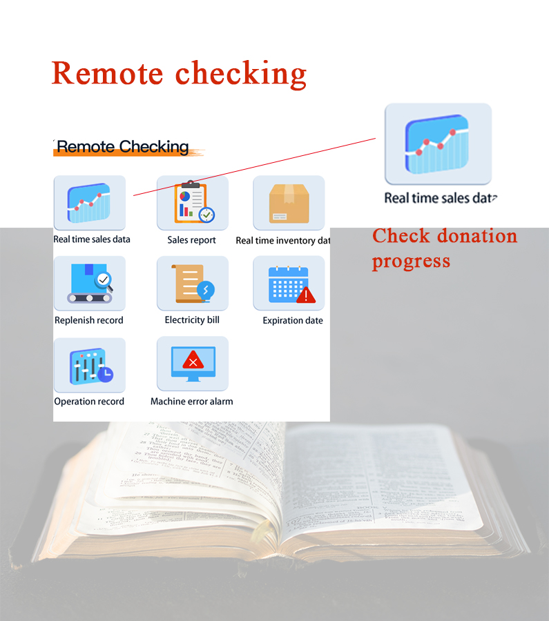 Weimi custom giving machine for church Christ Charity with 21.5 inch touch screen and smart software system. buyers can remote check donation progress