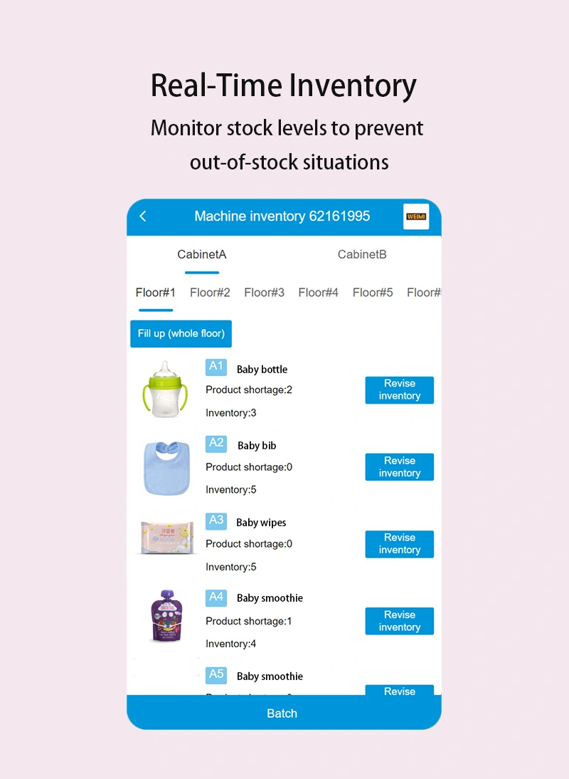 High quality baby vending machine with elevator smart software system. real-time inventory