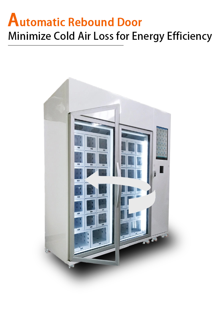 Weimi smart vending machine for eggs with automatic rebound door to minimize cold air loss for energy efficiency