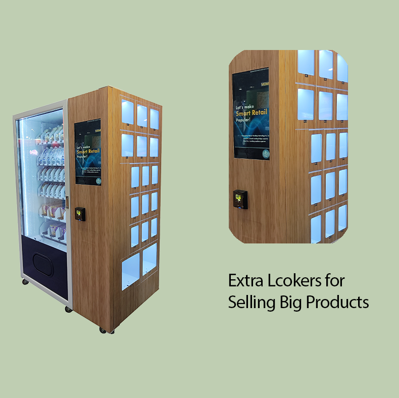 golf ball vending machine with extra lockers for selling big products