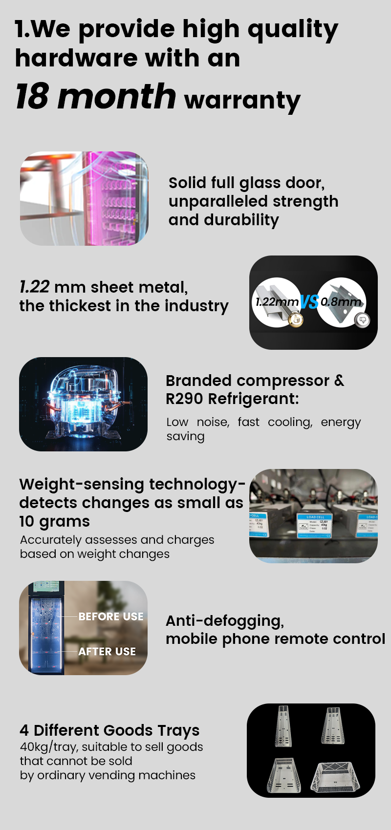 Weimi snack drink smart fridge vending machine with 18-month warranty.We own high quality and high-end tech.