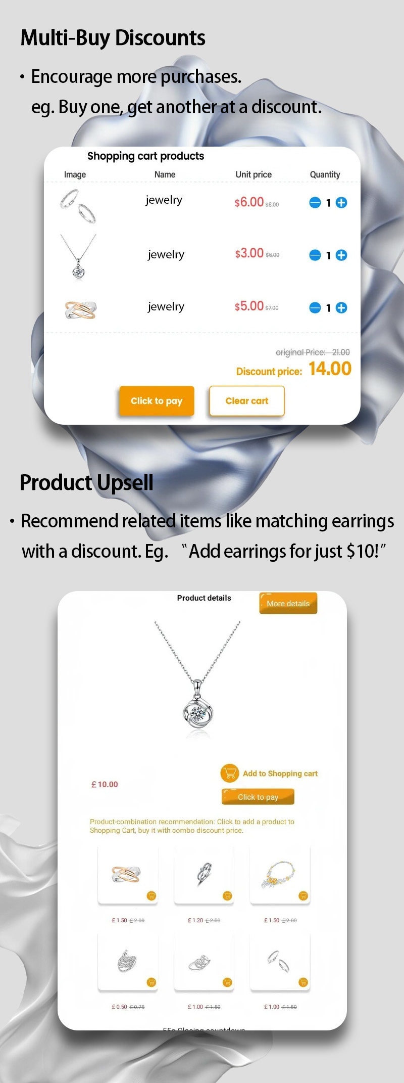 jewelry vending machine with multi-buys discounts to encourage more purchases
