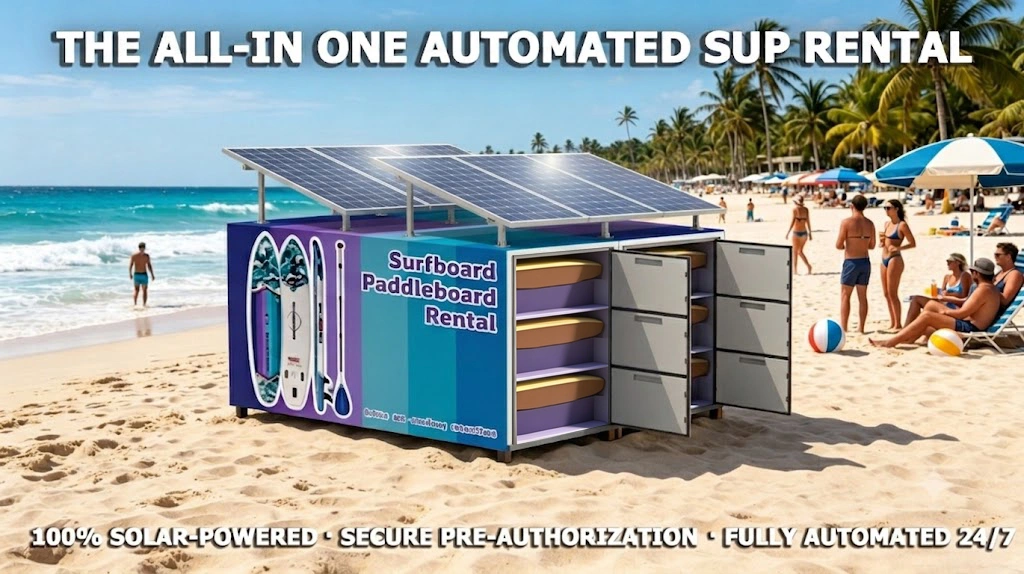 WEIMI Rental Vending Machine for SUP & Kayak with Self-Service System in seaside