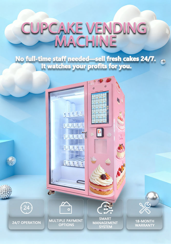 Weimi atm automatic cupcake vending machine for cake shop. Smart operation system for 24 hours operation