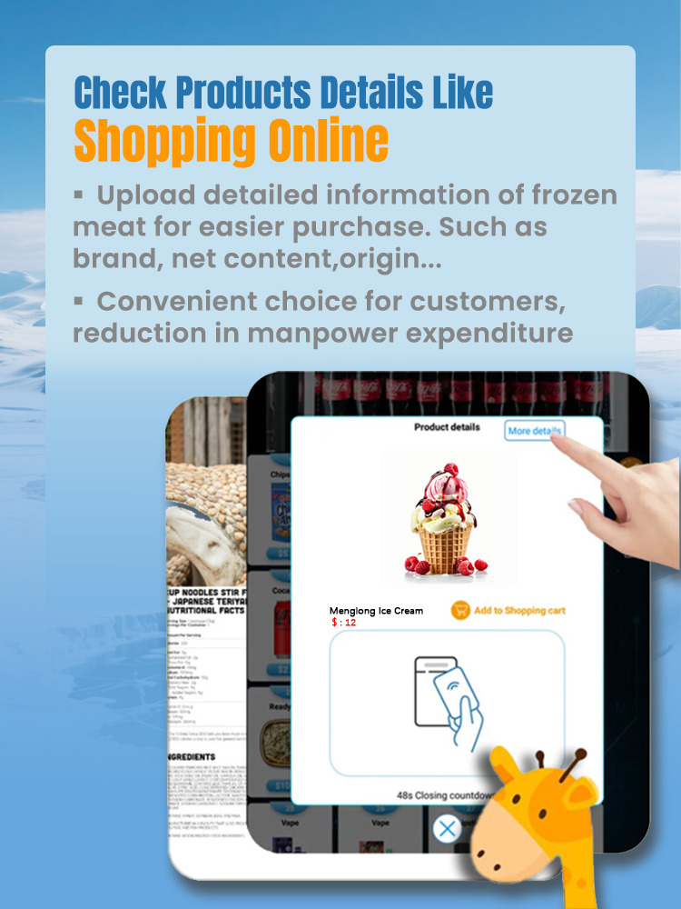 -22℃ Automatic Ice Cream Vending Machines for Retail check ice cream details