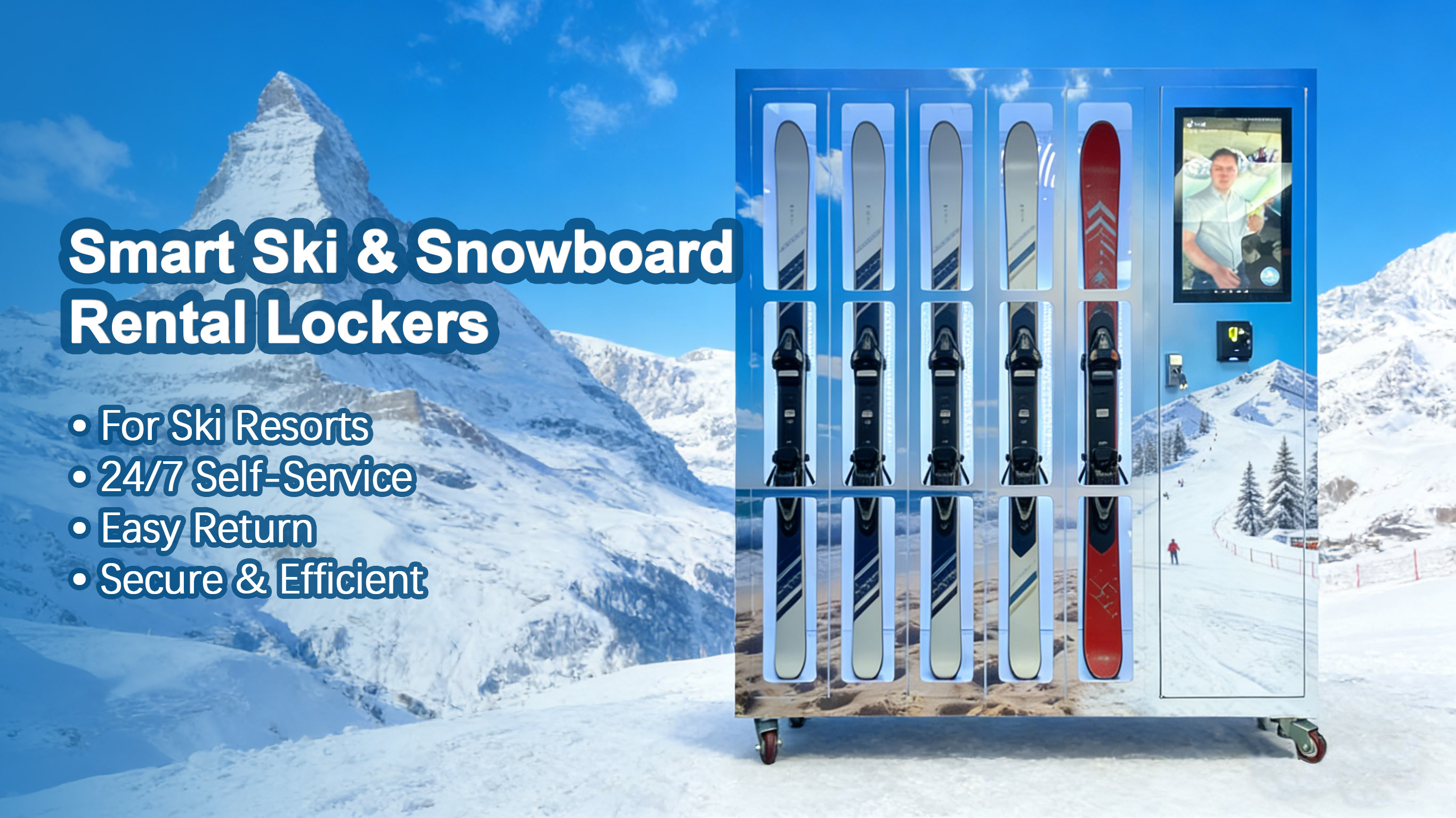 Weimi Smart Ski Locker for Ski Resorts | Self-Service Ski & Snowboard Rental Locker