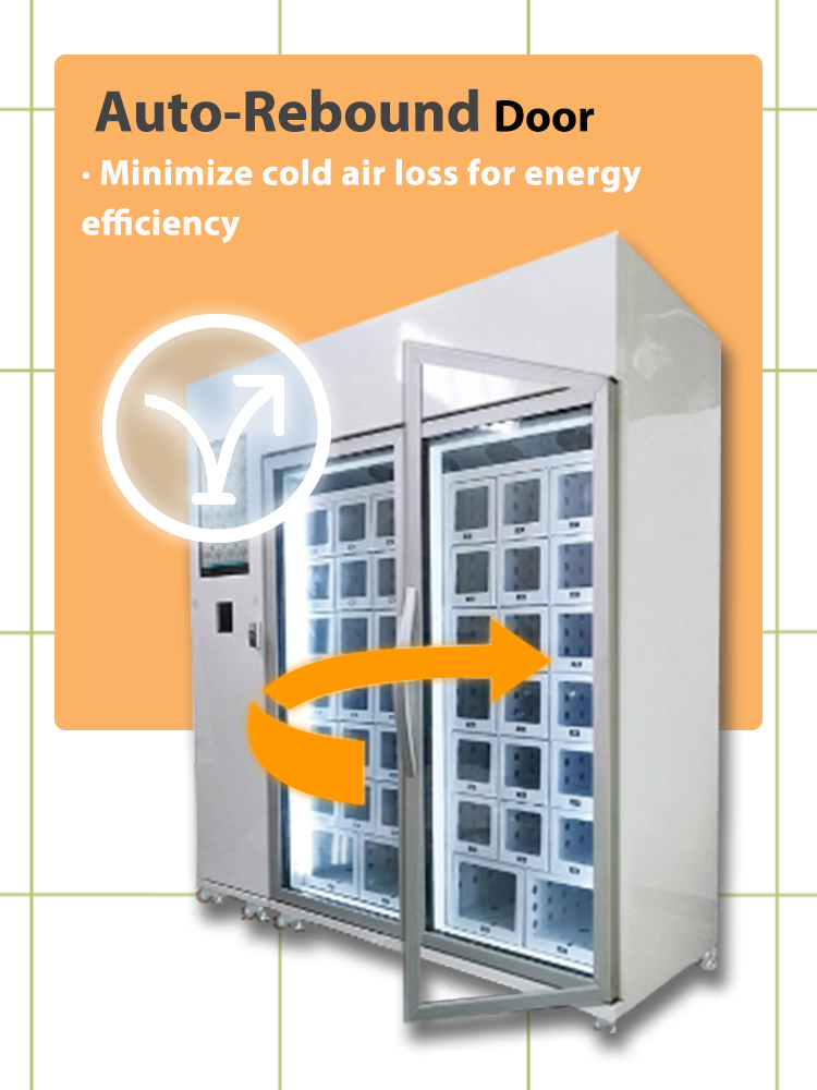 Weimi meal locker vending machine with auto-rebound door for minimizing cold air loss