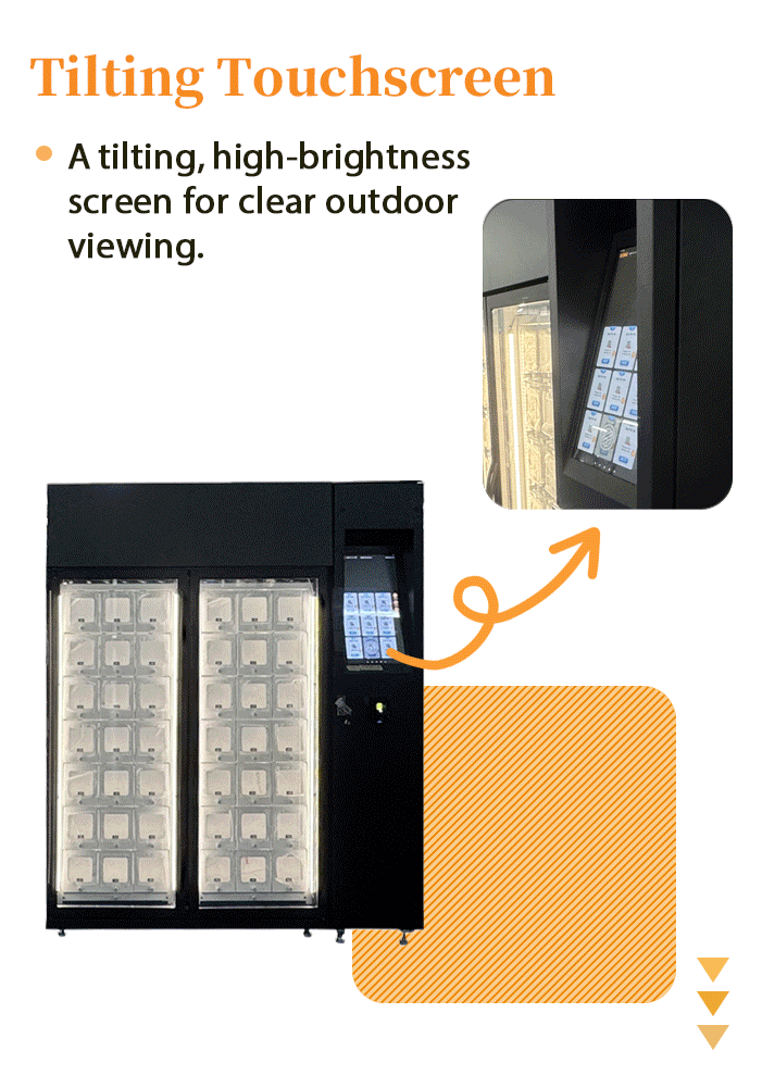 Bread Vending Machine with Sun-shielded Angled Touchscreen For Outdoor Use