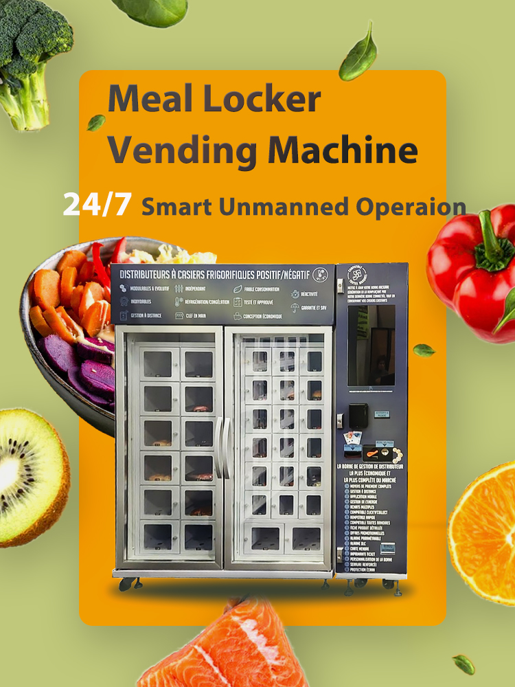 Weimi meals locker vending machine with 24/7 unmanned operation system. No need to worry about low inventory levels and expired items