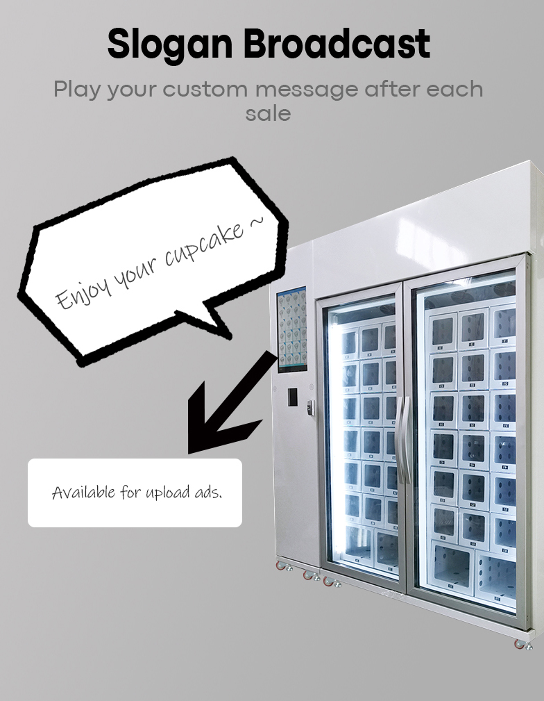 Cupcake vending machine pancake locker vending machine. slogan broadcast