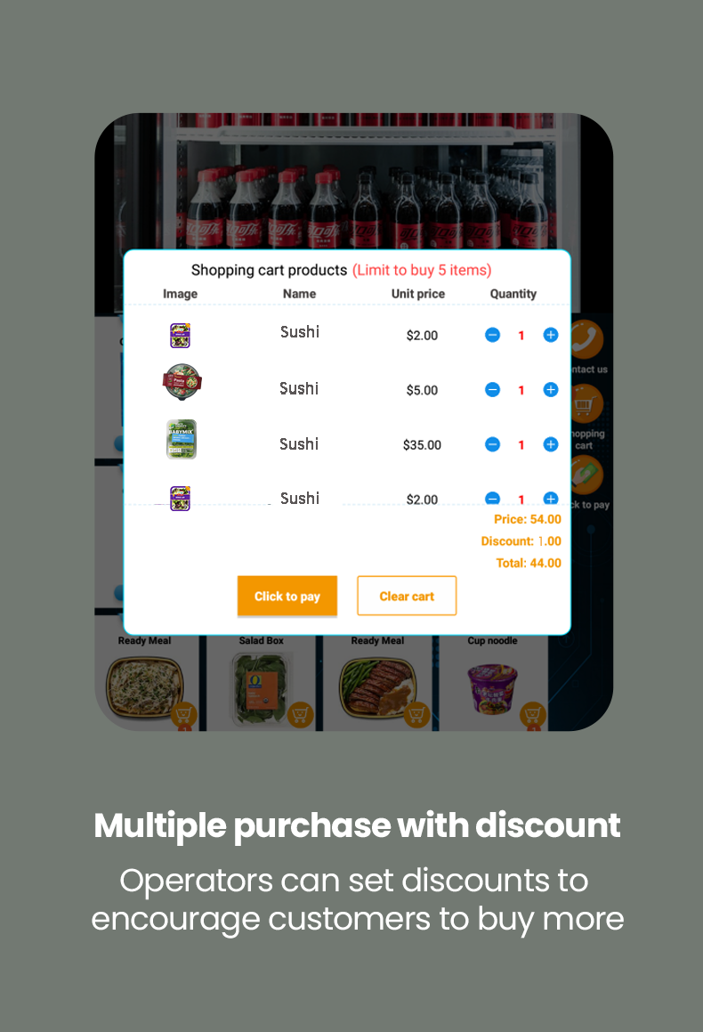 Cooling Sushi Vending Machine for Ready Food Fast Food