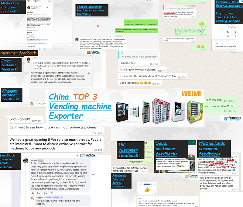 Our vending machines have received many positive feedback