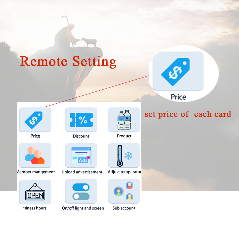 Weimi custom giving machine for church Christ Charity with 21.5 inch touch screen and smart software system. buyers can remote setting price of each card