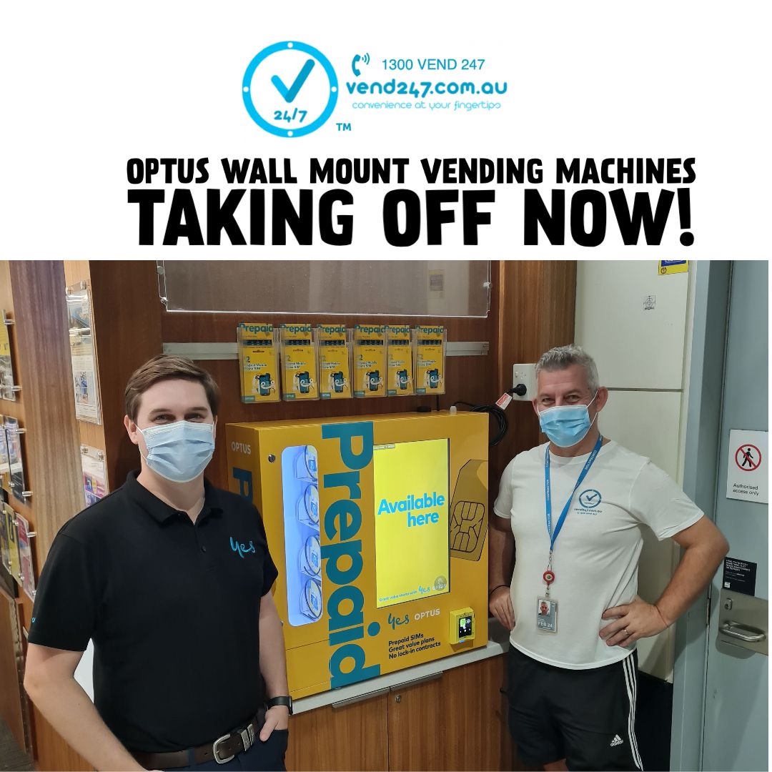 our wall mounted sim card vending machine in Australia