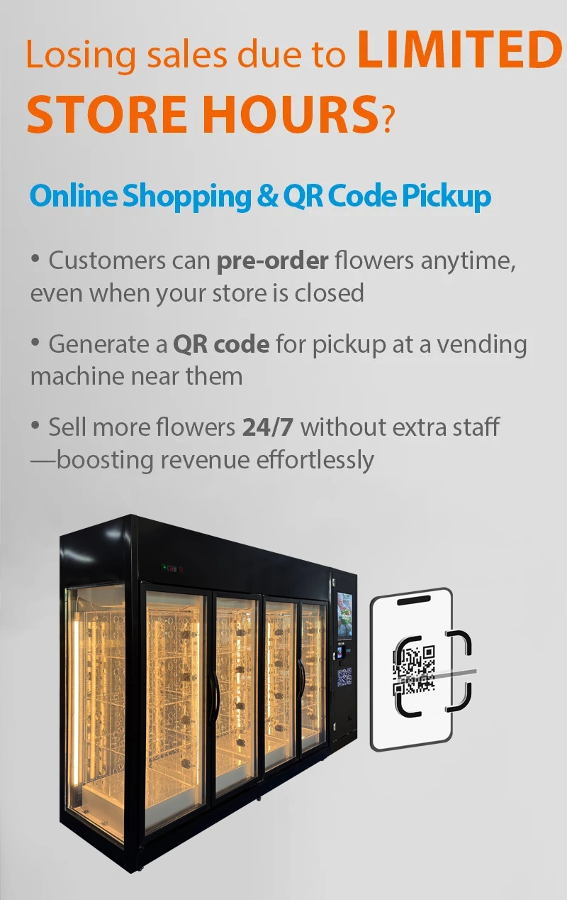 Large Capacity Airport Flower Vending Machine with pickup code