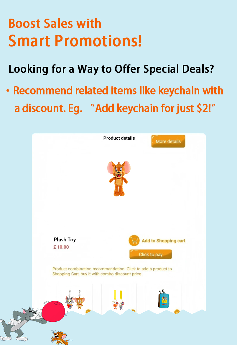 Weimi IP character toy vending machine for Tom and Jerry products with smart software system to know stock levels anytime, anywhere. this ensures a better shopping experience and steady revenue