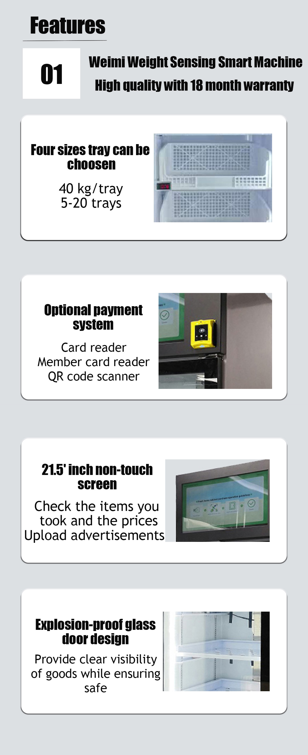 Weimi Weight Sensing Smart Machine Industrial Vending Machine for Fastener Management Office Supplies. support different payment methods